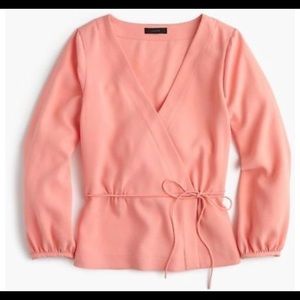 J.Crew Drapey Crepe Faux-wrap top